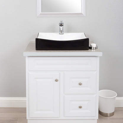 Rectangular Black/White Porcelain Sink Combo NSFC-01134BW365S Series