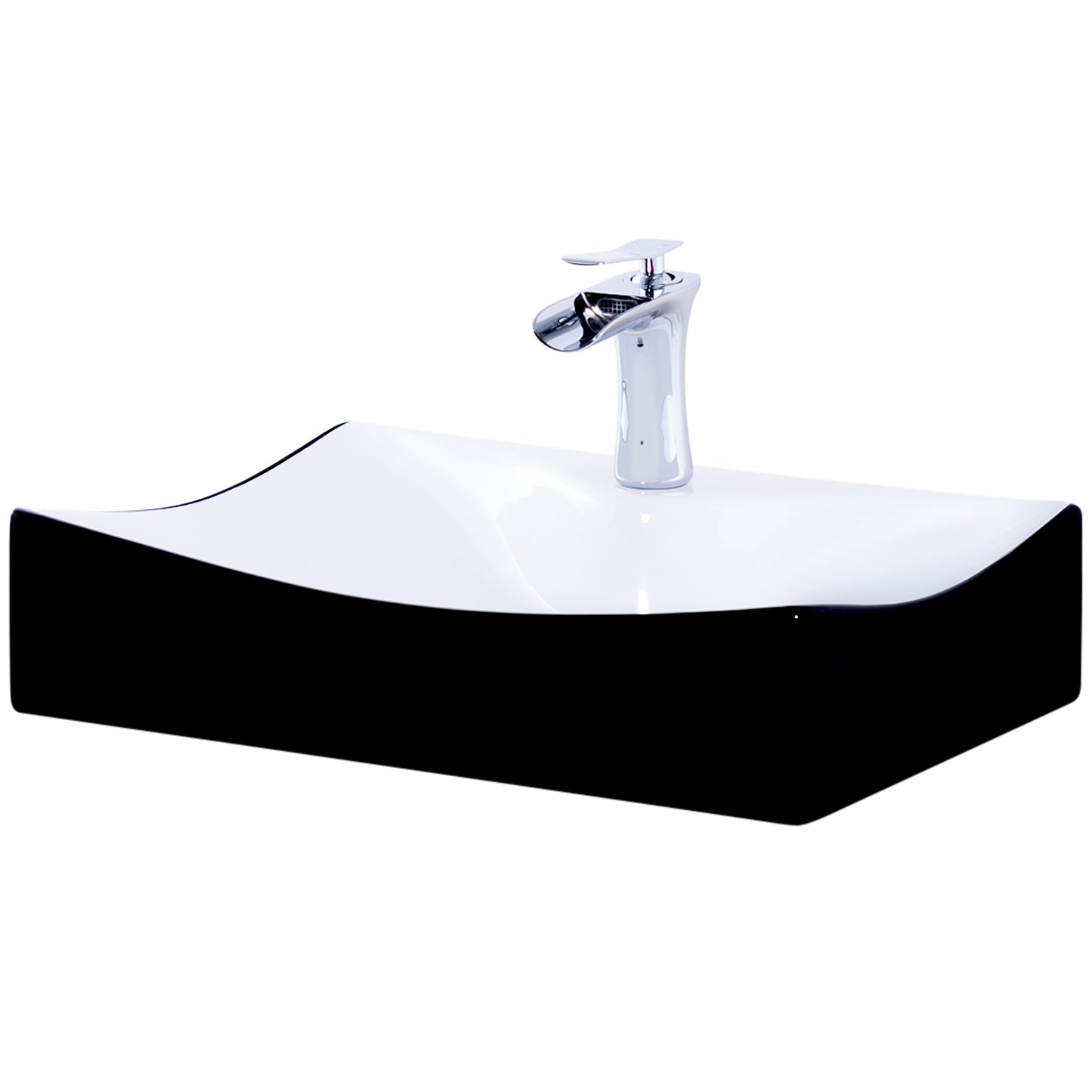 Rectangular Black/White Porcelain Sink Combo NSFC-01134BW365S Series