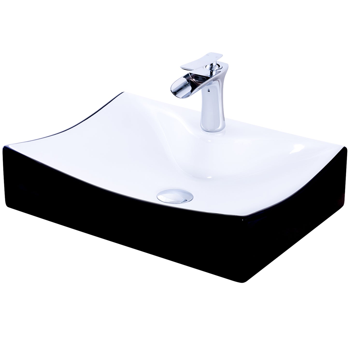 Rectangular Black/White Porcelain Sink Combo NSFC-01134BW365S Series