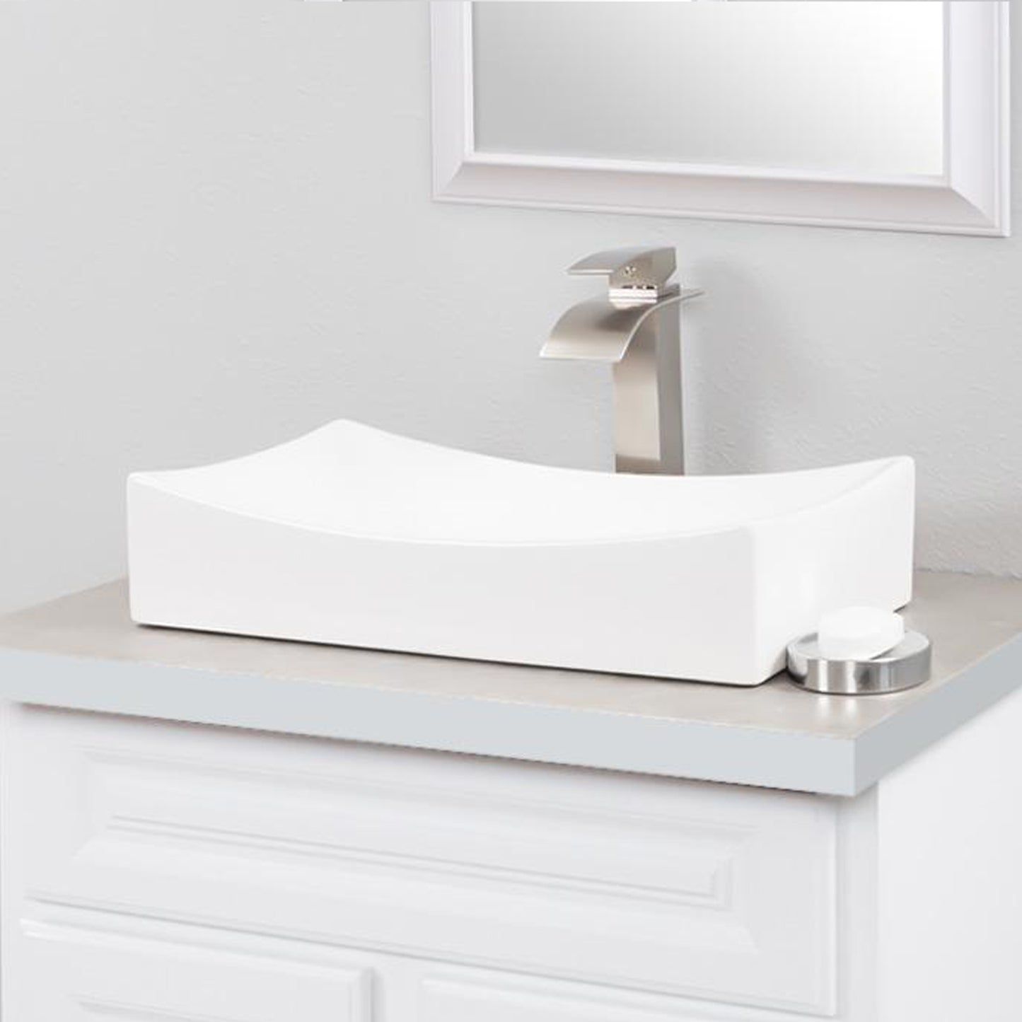 Rectangular Porcelain Sink Set, lifestyle