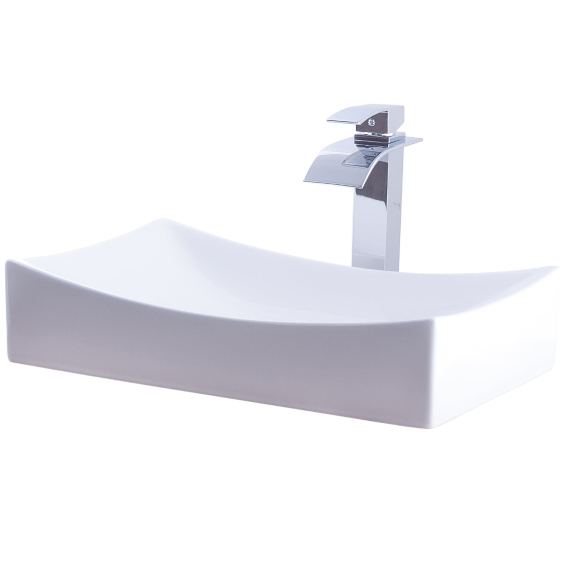 Rectangular Porcelain Sink Set