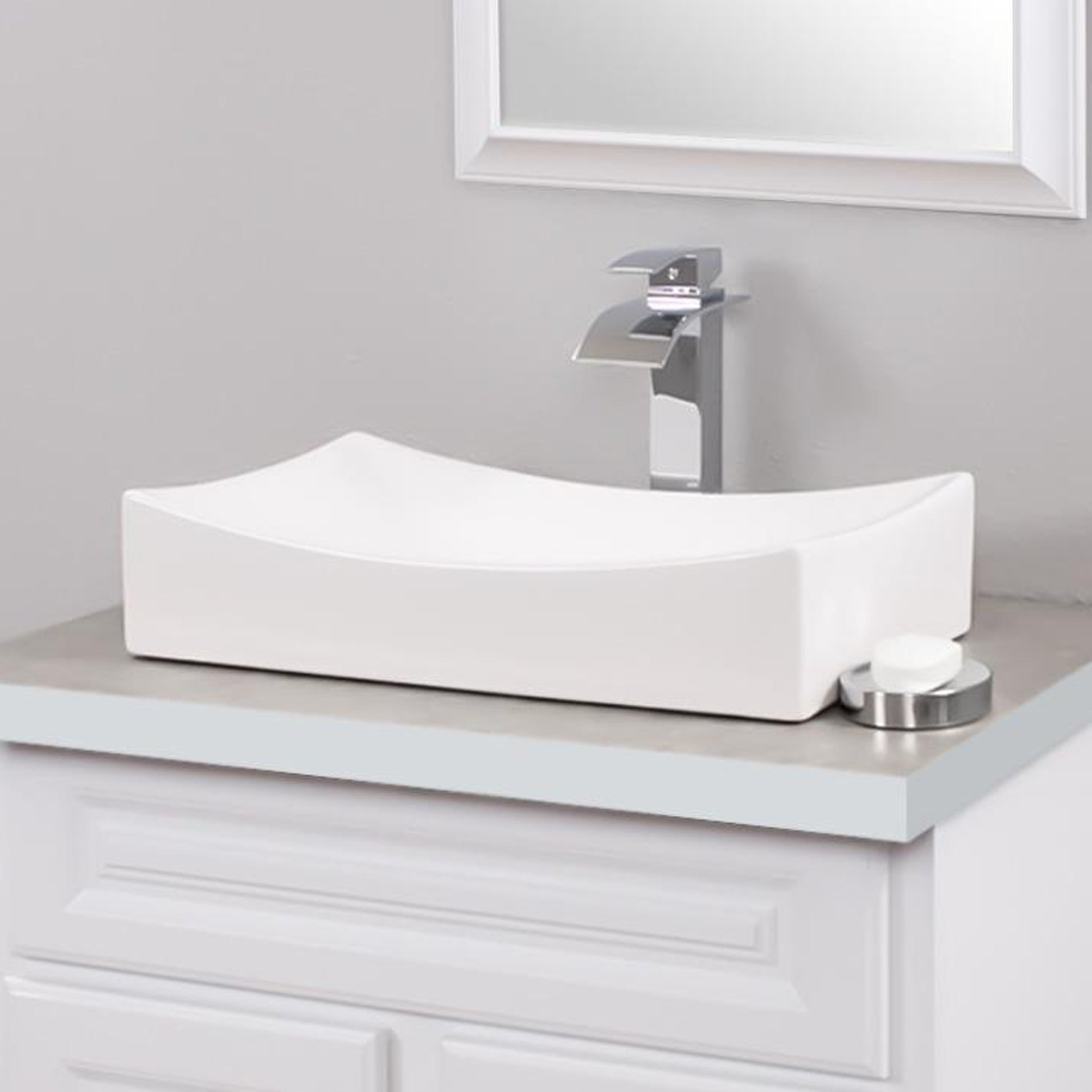 Rectangular Porcelain Sink Set, lifestyle