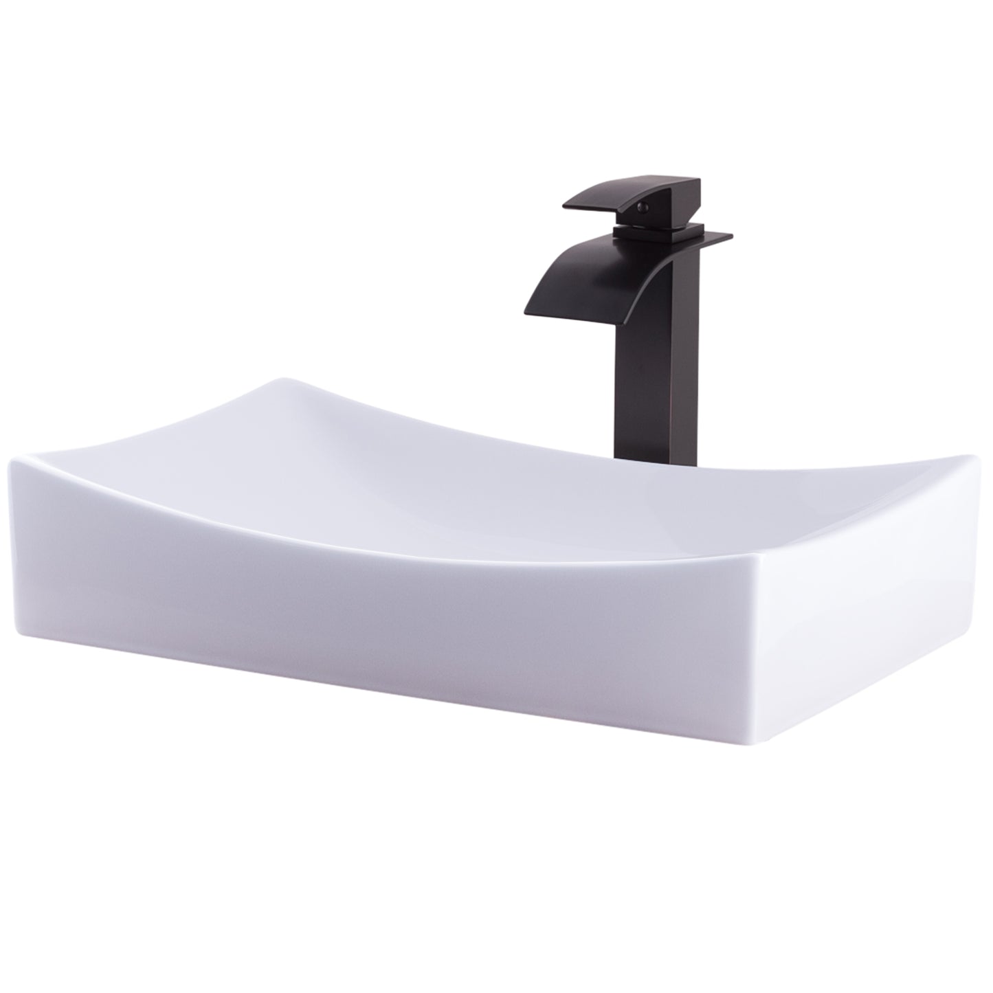 Rectangular Porcelain Sink Set
