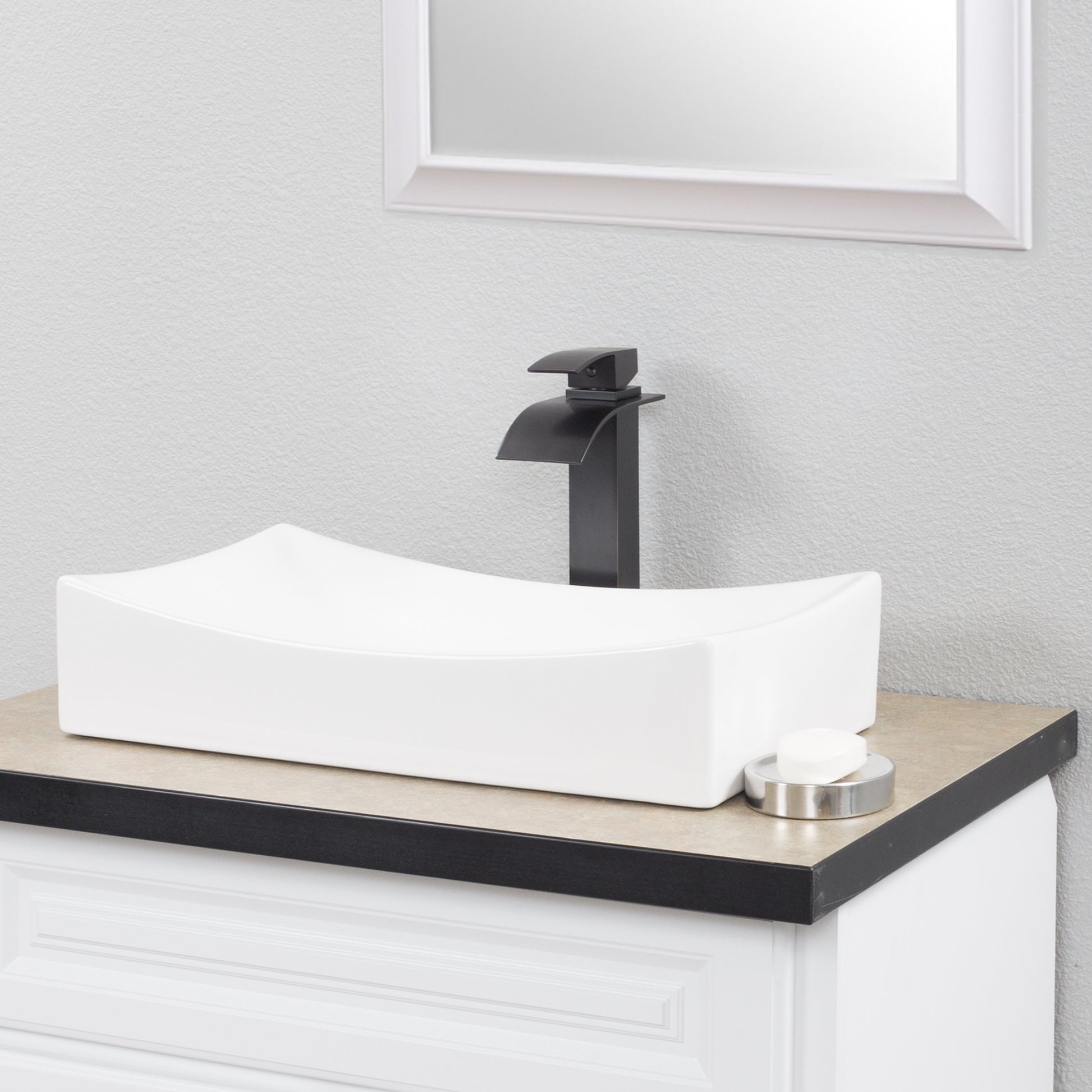 Rectangular Porcelain Sink Set, lifestyle