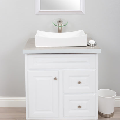 White Rectangular Porcelain Sink Set lifestyle