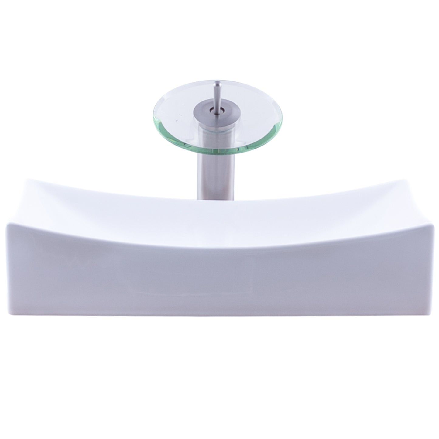 White Rectangular Porcelain Sink Set