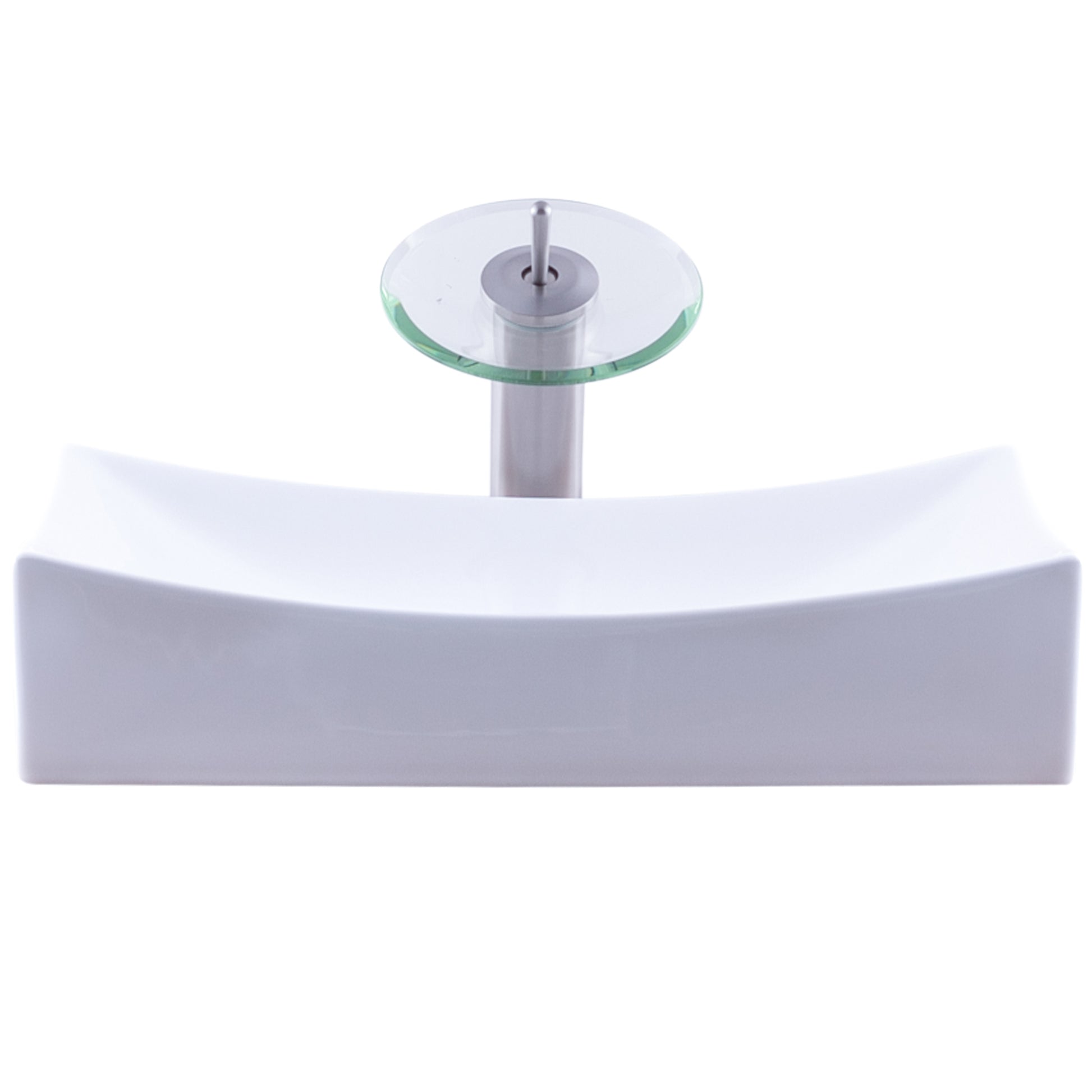 White Rectangular Porcelain Sink Set