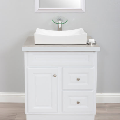 White Rectangular Porcelain Sink Set lifestyle