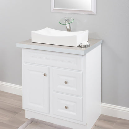 White Rectangular Porcelain Sink Set lifestyle