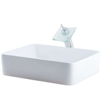 Rectangular Porcelain Sink Set