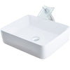 White Rectangular Porcelain Sink Set
