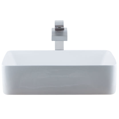 White Rectangular Porcelain Sink Set