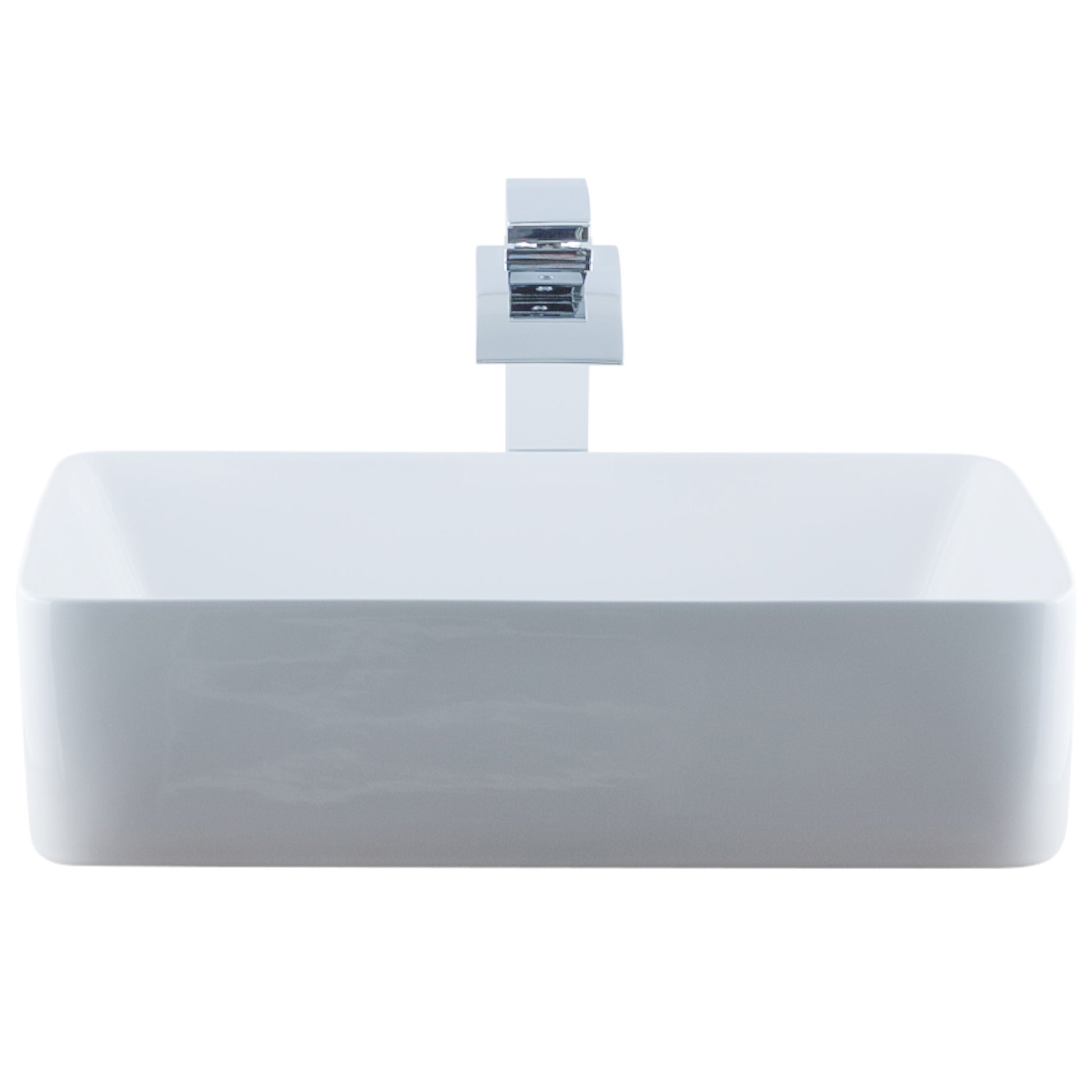 White Rectangular Porcelain Sink Set