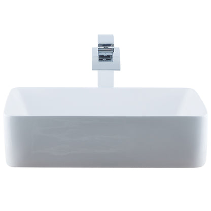 White Rectangular Porcelain Sink Set