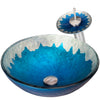 blue silver glass vessel sink set
