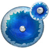 Round Hand Painted Blue / Silver Glass Sink Combo NSFC-017001