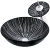 Black and Silver Glass Sink Set