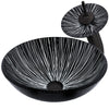 Black and Silver Glass Sink Set