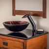 Brown Textured Pattern Glass Bath Sink Set lifestyle