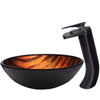 Brown Camouflage Glass Sink Set
