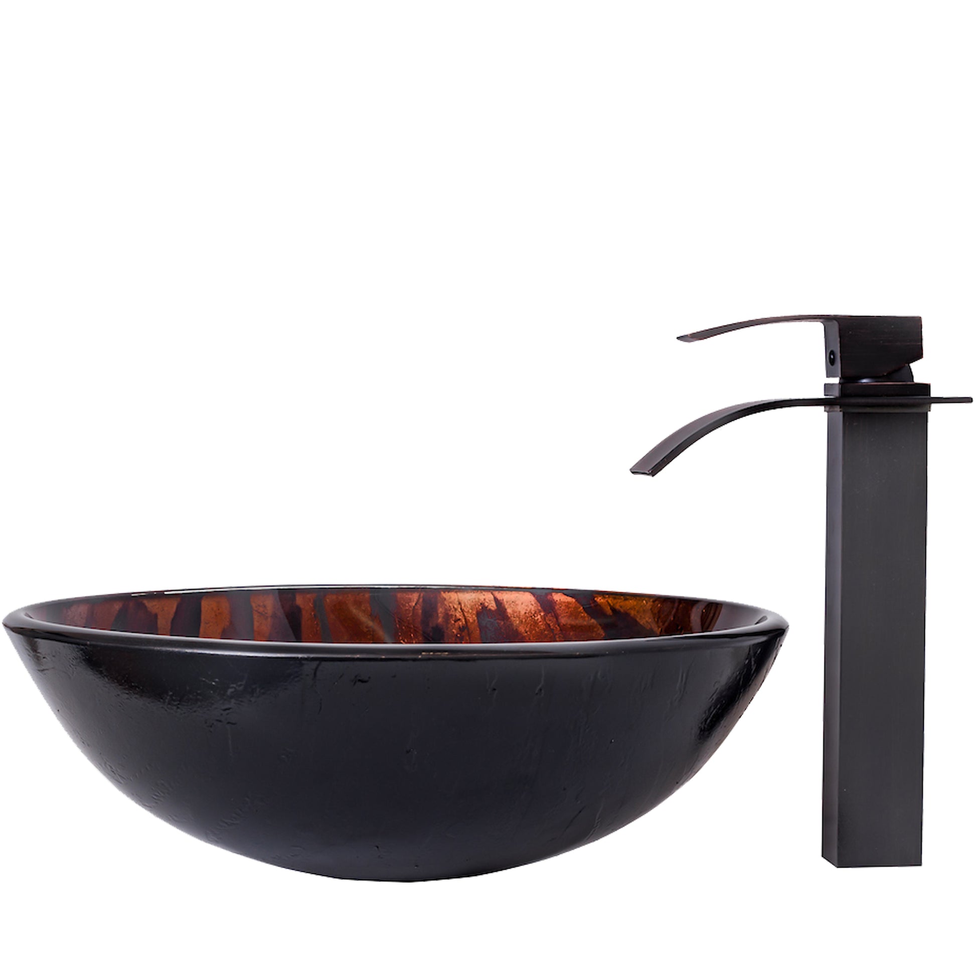 Brown Camouflage Glass Bath Sink Set