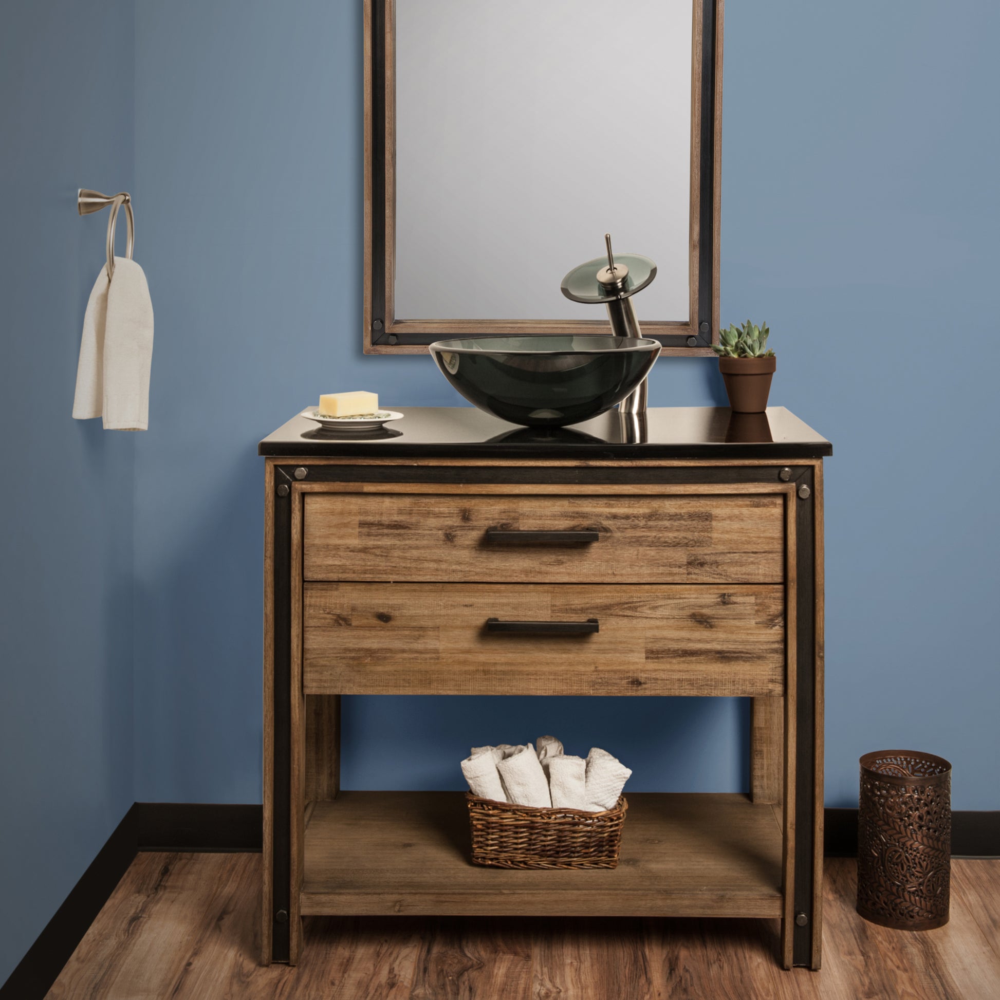 smoke grey glass vessel bowl sink lifestyle