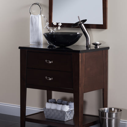 smoke grey glass vessel bowl sink lifestyle