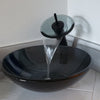 smoke grey glass vessel bowl sink combo lifestyle