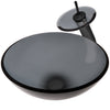 smoke grey glass vessel bowl sink combo