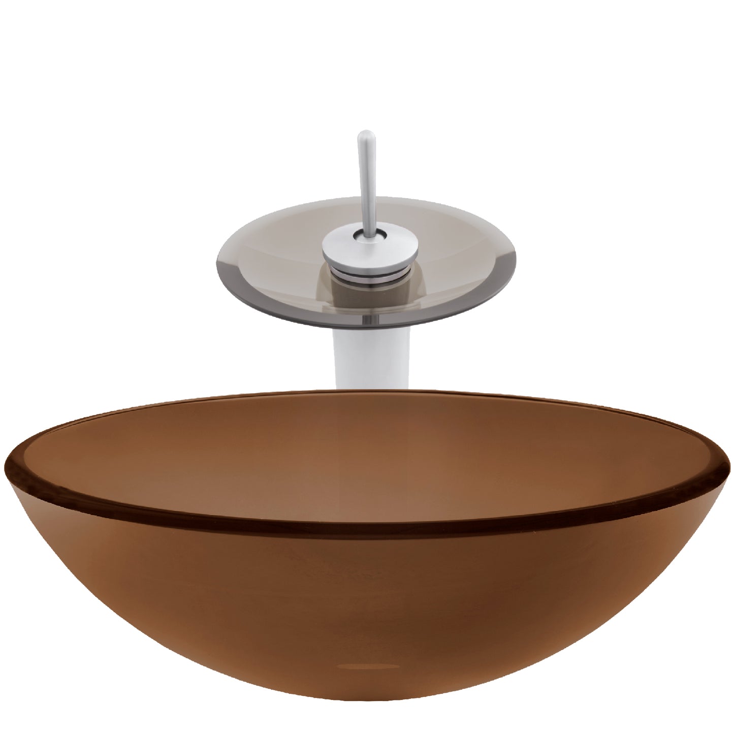 Brown Glass Vessel Bath Sink Set