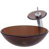 Brown Glass Vessel Bath Sink Set