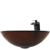 Brown Glass Vessel Bath Sink Set