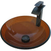 Brown Glass Vessel Bath Sink set