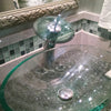 glass vessel oval sink and faucet set