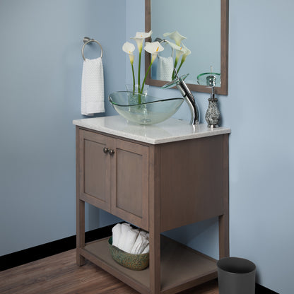 Slipper Clear Glass Vessel Bathroom Sink Combo Series NSFC-324C001
