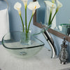 Slipper Clear Glass Vessel Bathroom Sink Combo Series, NSFC-324C001