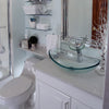 waterfall faucet with glass vessel slipper sink GF-001CH-C w/ TIS-324C NSFC-324C001CHC