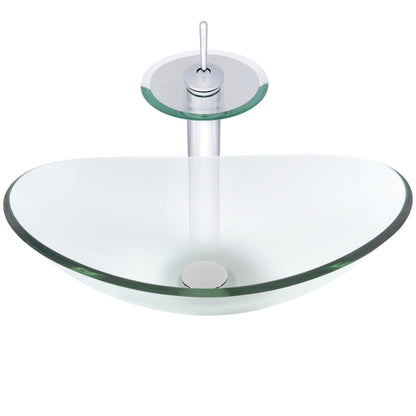 Slipper Clear Glass Vessel Bathroom Sink Combo Series NSFC-324C001