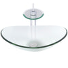 Slipper Clear Glass Vessel Bathroom Sink Combo Series NSFC-324C001