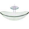 Slipper Clear Glass Vessel Bathroom Sink Combo Series NSFC-324C001