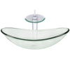 Slipper Clear Glass Vessel Bathroom Sink Combo Series NSFC-324C001