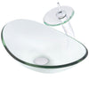 Slipper Clear Glass Vessel Bathroom Sink Combo Series, NSFC-324C001