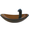 Slipper Clear Brown Glass Vessel Bath Sink Combo NSFC-324T057ORB