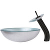 Round Silver Foiled Glass Vessel Bath Sink Combo NSFC-7032001