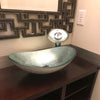 silver frosted glass vessel sink lifestyle