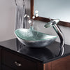 silver frosted glass vessel sink lifestyle