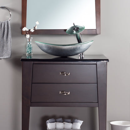 Slipper Silver Foiled Glass Vessel Bath Sink Combo Series NSFC-70328031001