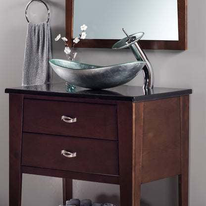 Slipper Silver Foiled Glass Vessel Bath Sink Combo Series NSFC-70328031001