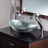 Slipper Silver Foiled Glass Vessel Bath Sink Combo NSFC-70328031001