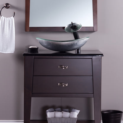 Slipper Silver Foiled Glass Vessel Bath Sink Combo Series NSFC-70328031001